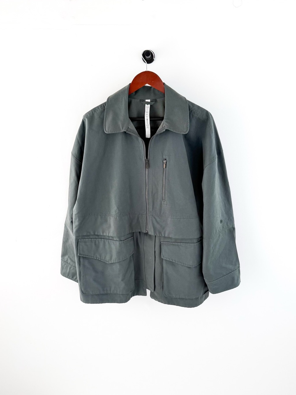NEW Lululemon Men's Green-Gray Zip-Front Utility Field Jacket XL Detachable - Picture 3 of 15